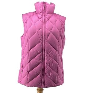 COLUMBIA quilted puffer vest pink core down feather insulation snow bunny sz M
